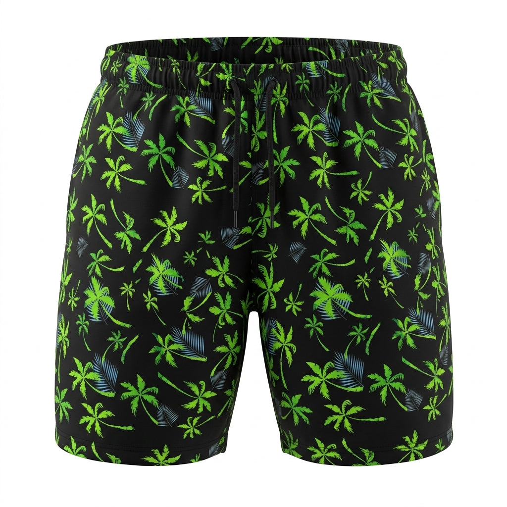 Alnasser Tropical Palm Print Swim Shorts