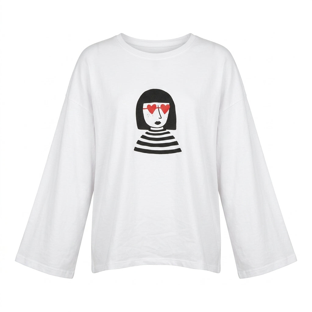 Girls Long Sleeve T Shirt With Graphic Print