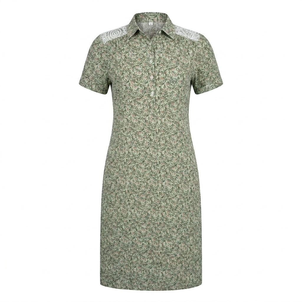 Women Floral Lace Shoulder Short Sleeve Nightdress
