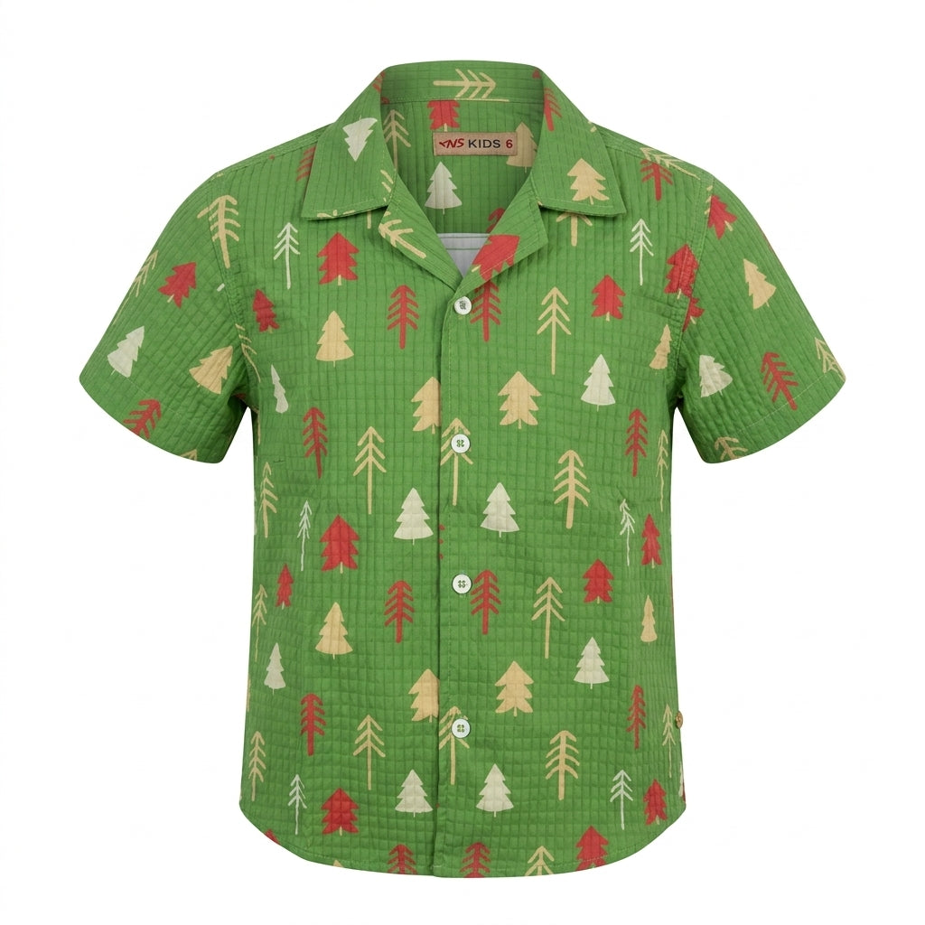 Kids Boys Geometric Print Short Sleeve Shirt