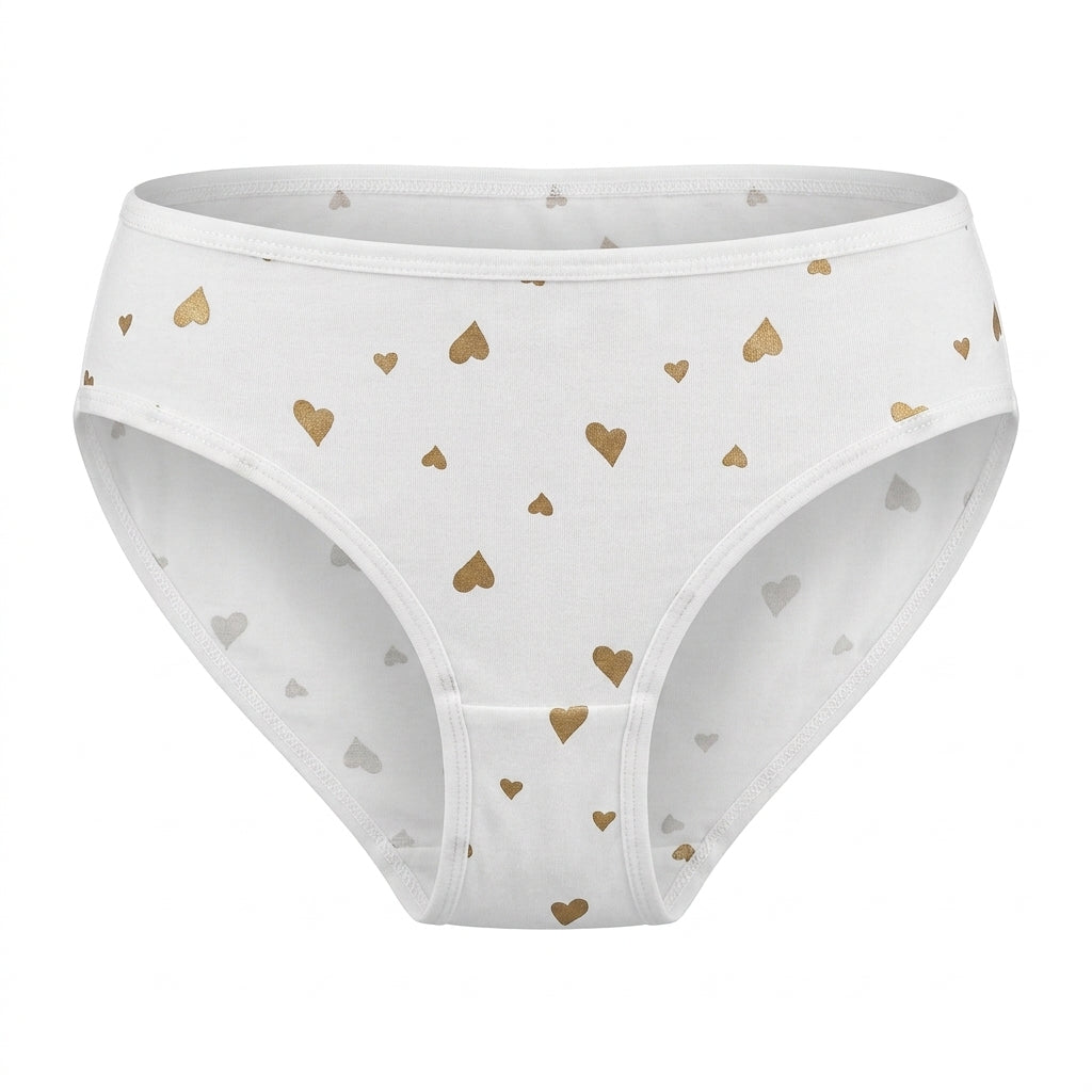 Women Heart Print Lightly Padded Bra And Brief Set