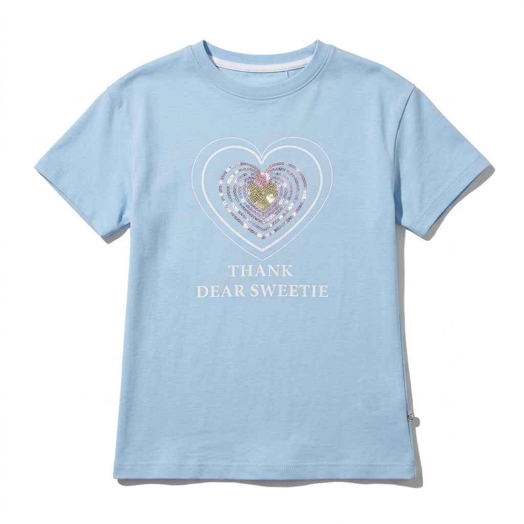 Girls Heart Graphic T Shirt