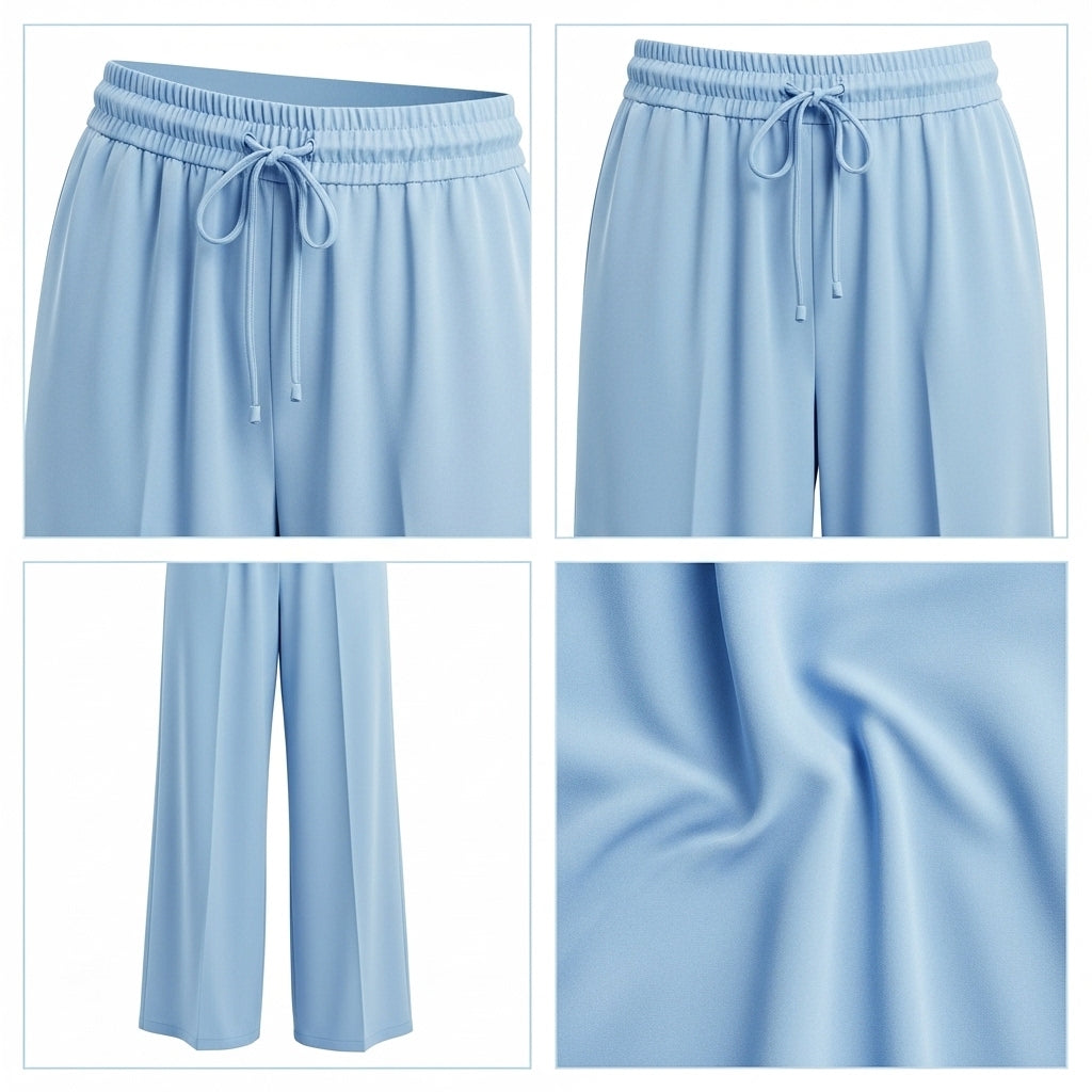 Women Wide Leg Drawstring Pants