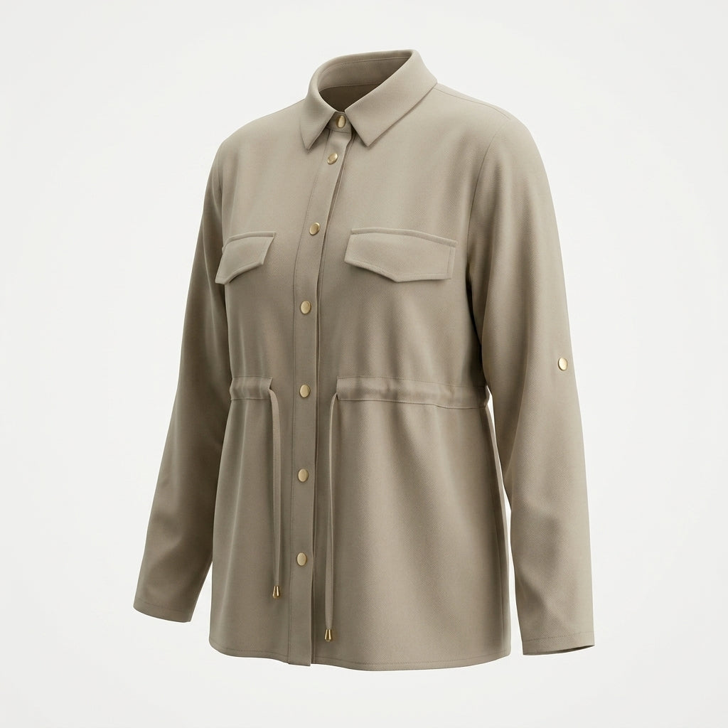 Women Utility Button Front Shirt