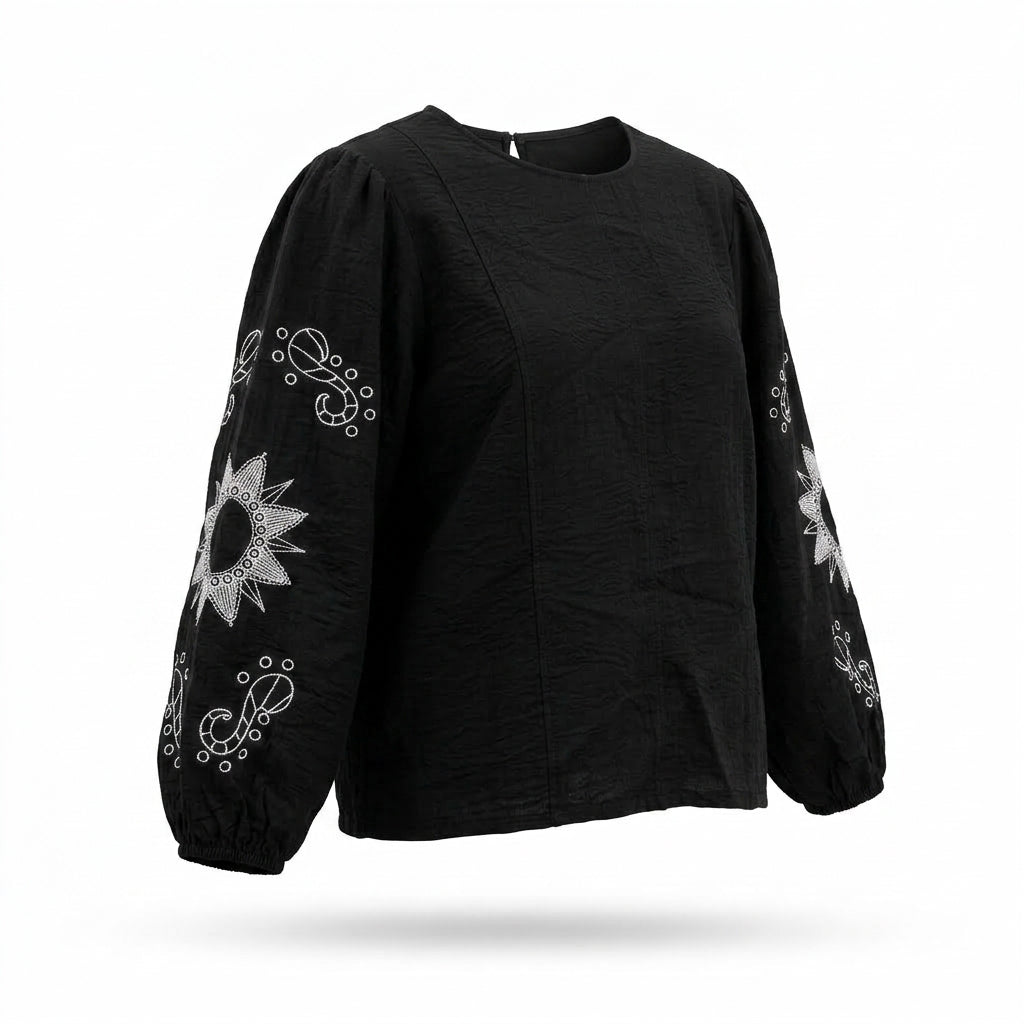 Women Embroidered Sleeve Blouse