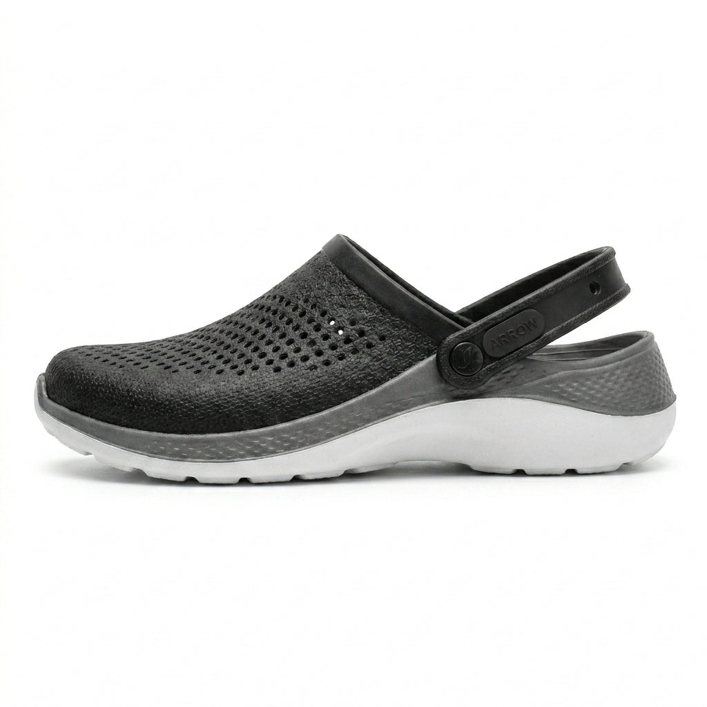 Girls Perforated Clog Sandals With Back Strap