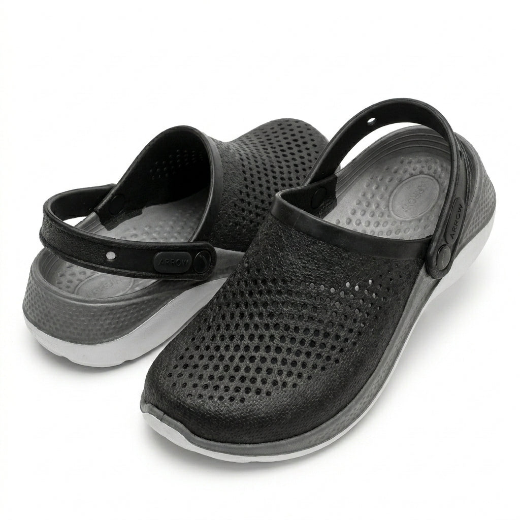 Girls Perforated Clog Sandals With Back Strap