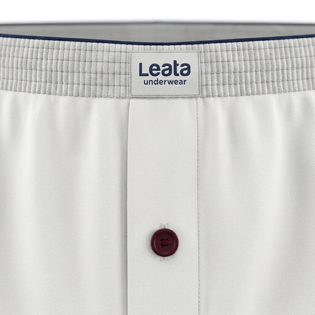 Men Woven Boxer Shorts With Button Fly