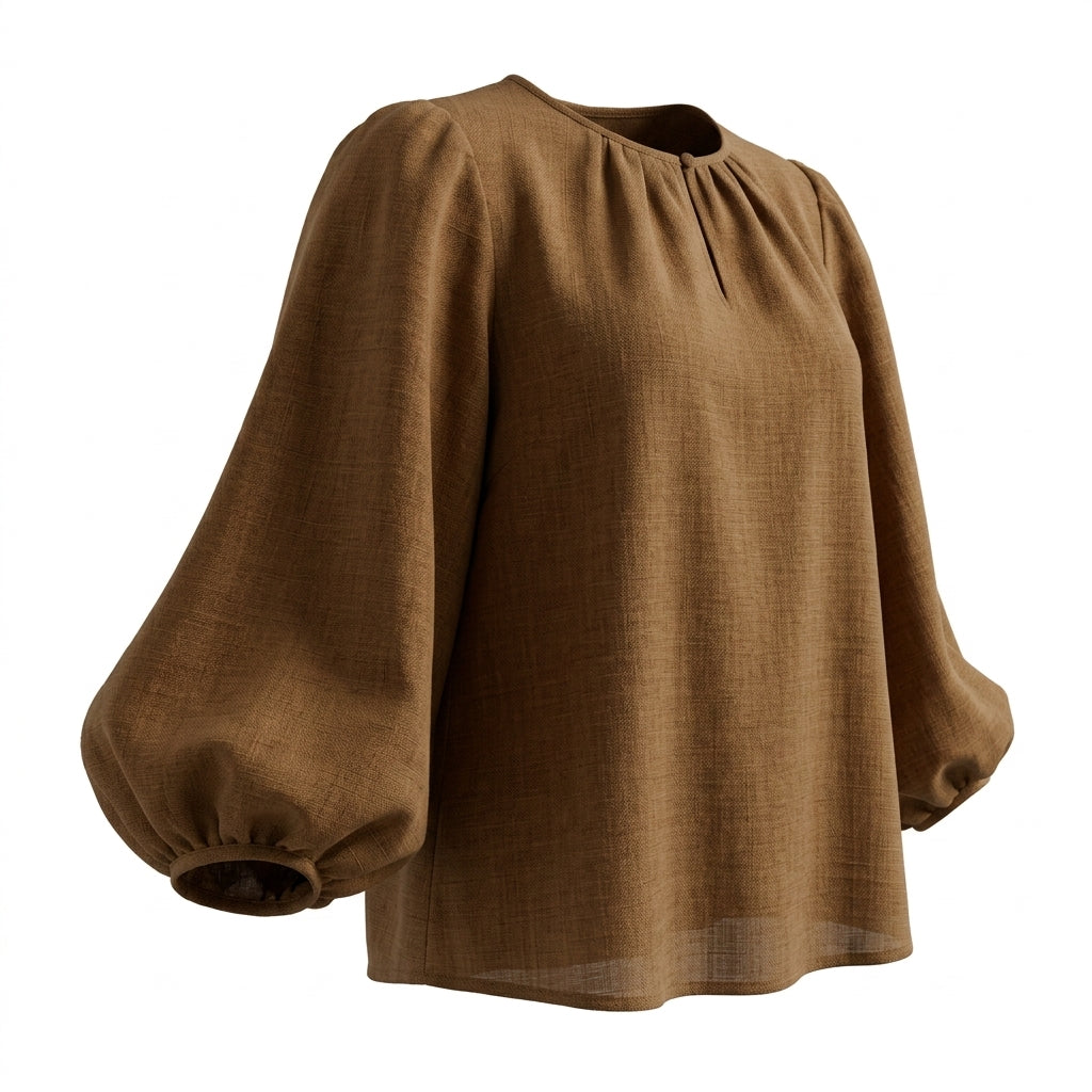 Textured Puff Sleeve Blouse
