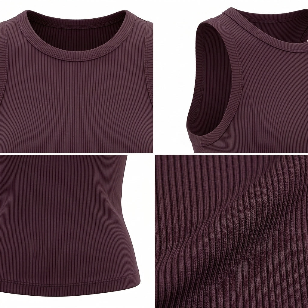 Casual Ribbed Sleeveless Tank Top