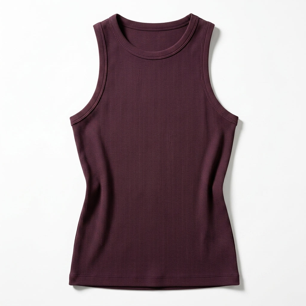 Casual Ribbed Sleeveless Tank Top