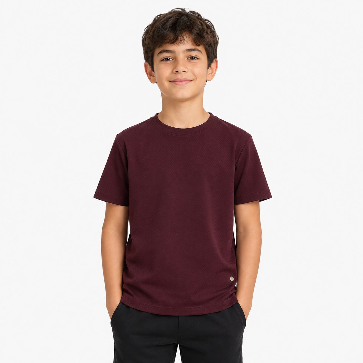 Boys Textured Short Sleeve T Shirt
