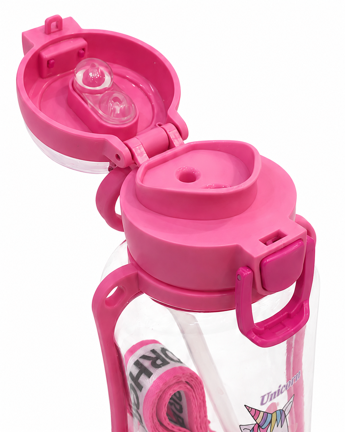 Kids Unicorn Water Bottle With Straw And Carry Strap