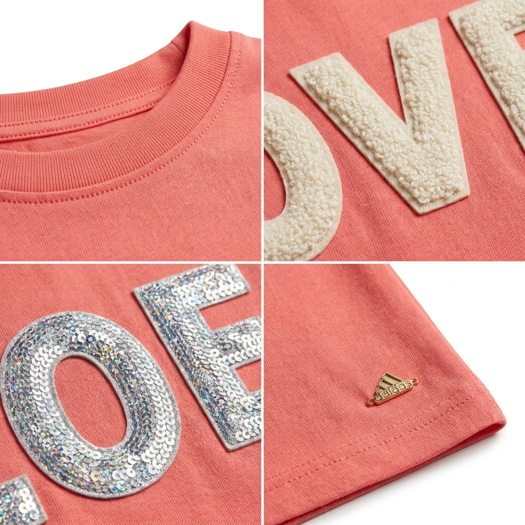 Girls Love Sequin Graphic T Shirt