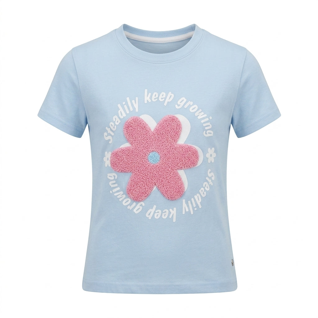 Girls Flower Graphic T Shirt