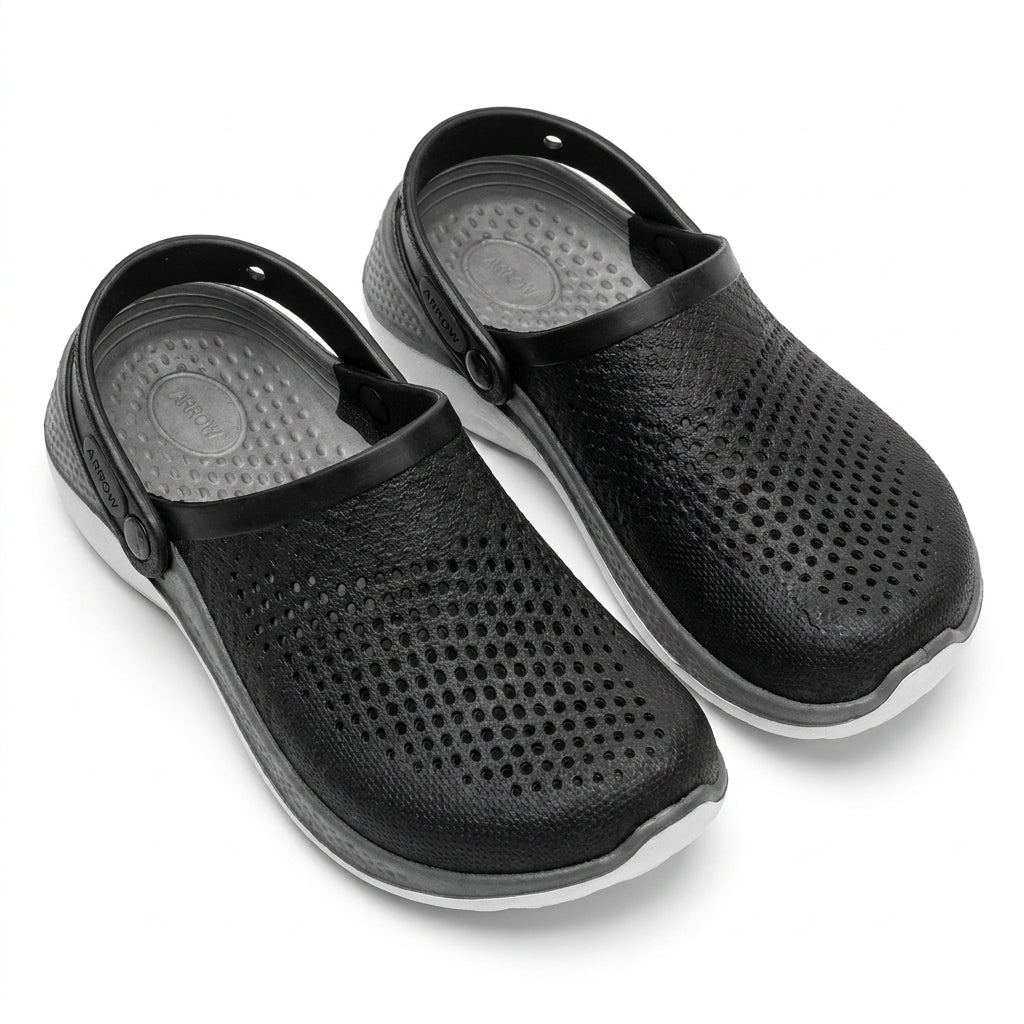 Girls Perforated Clog Sandals With Back Strap