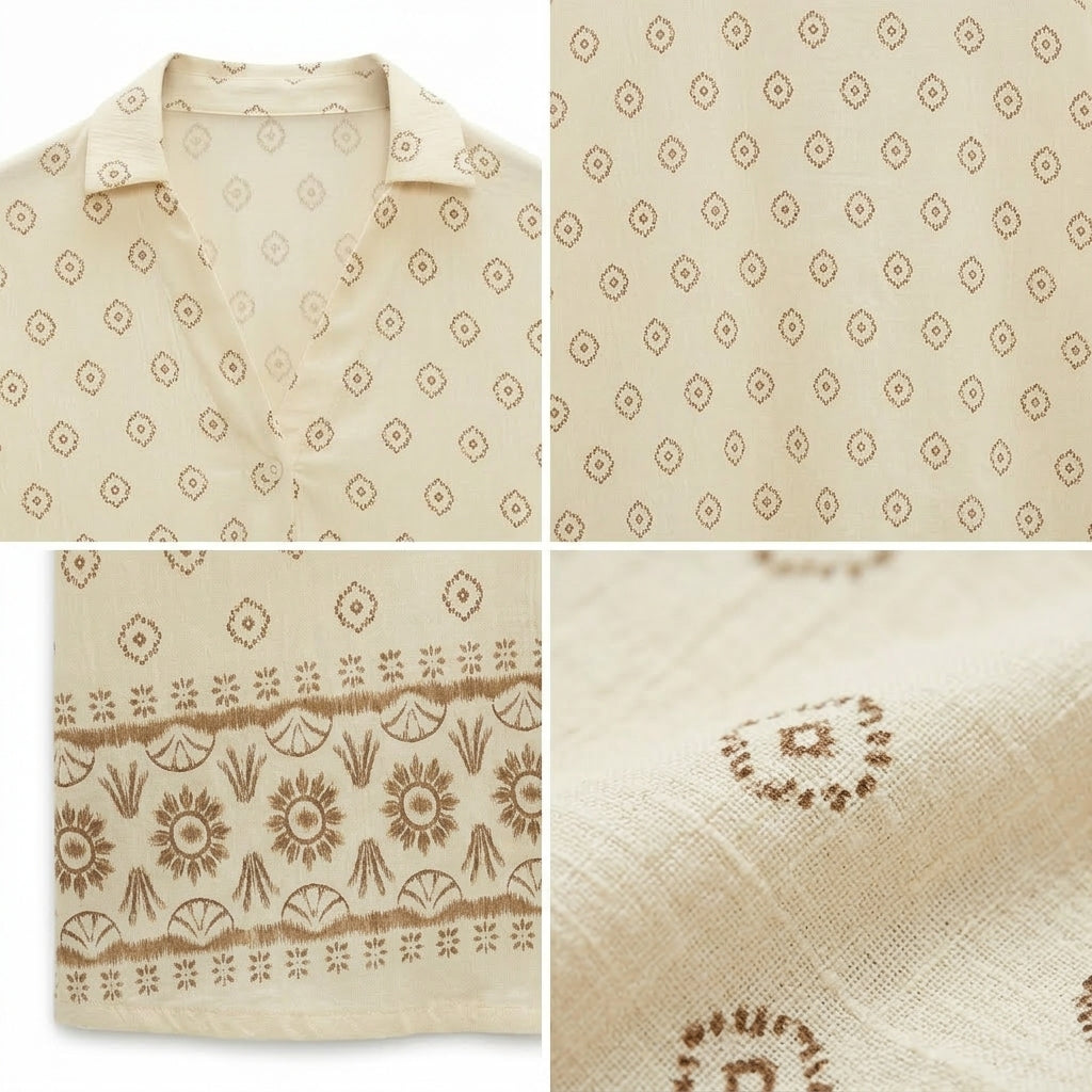 Casual Women Printed Button Front Blouse