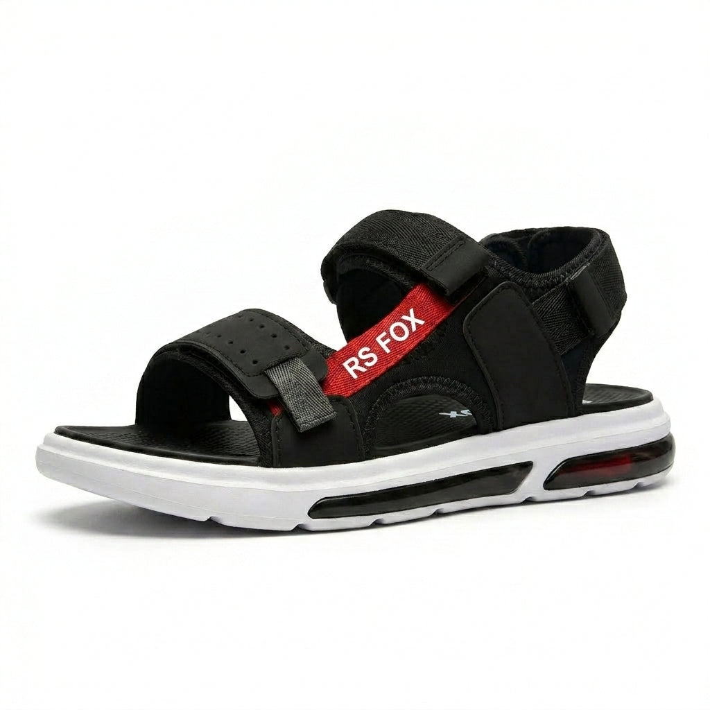 Men Hook And Loop Sport Sandals With Contrast Sole
