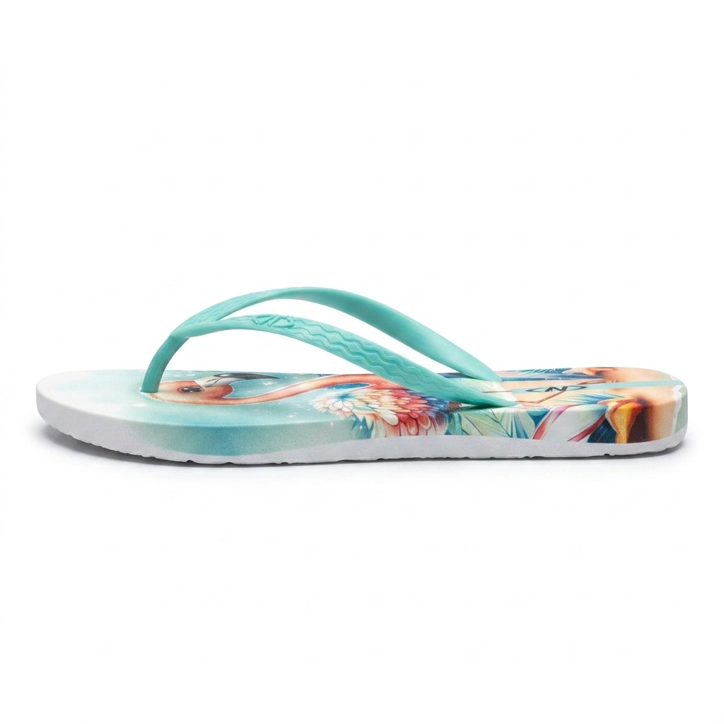 Women Tropical Flamingo Print Flip Flop Slipper