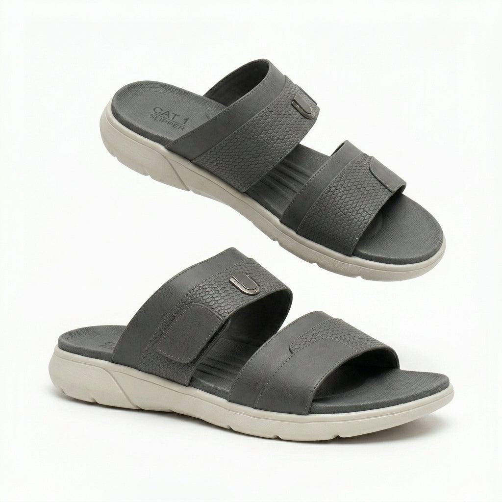 Men Double Strap Comfort Slide Slipper