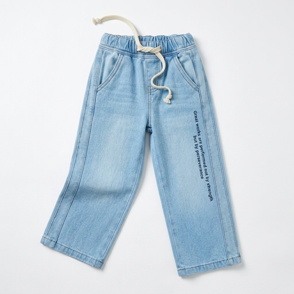 Kids Denim Drawstring Je Pants