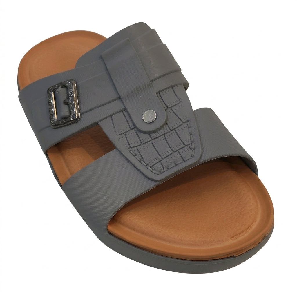 Men Buckle Double Strap Slide Sandals