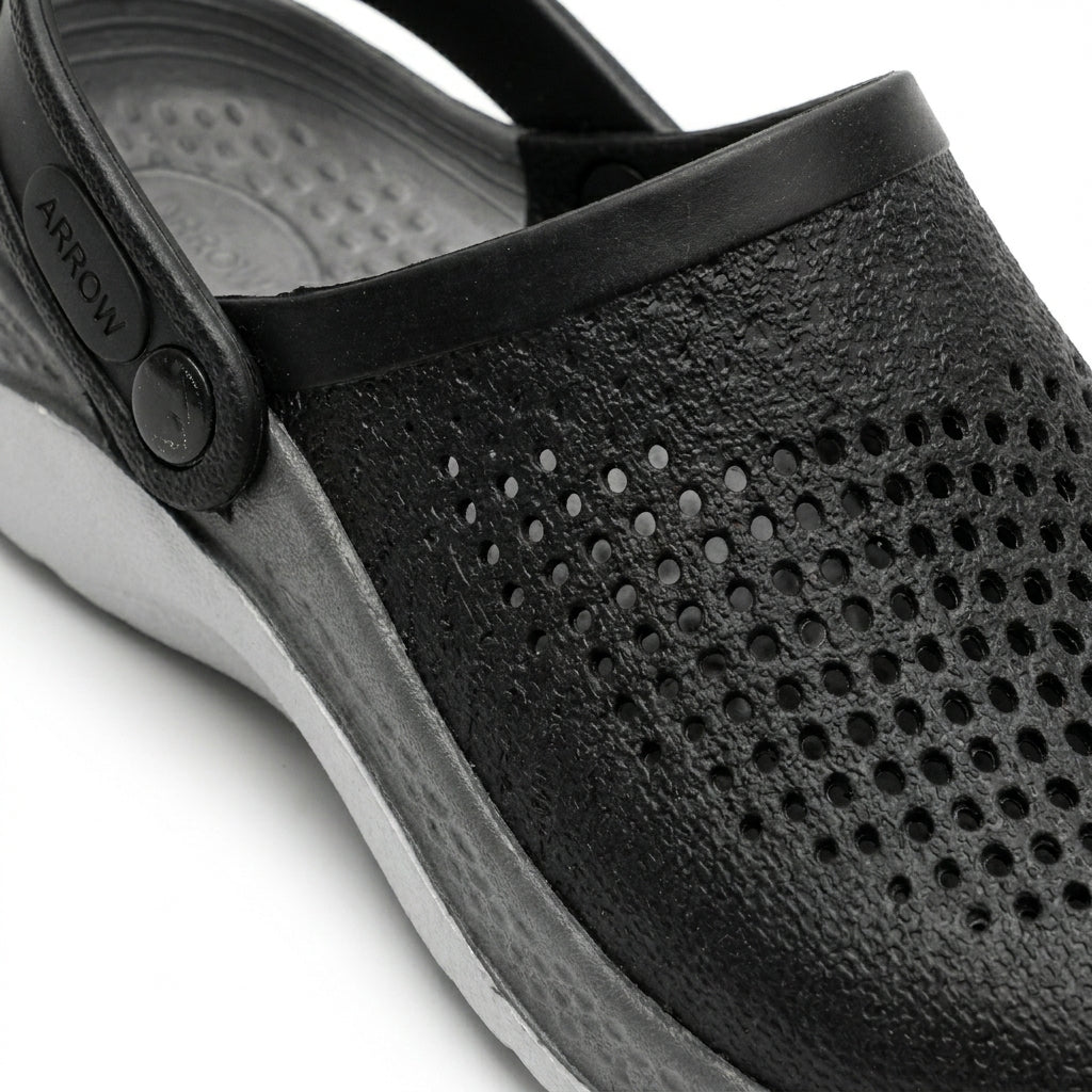 Girls Perforated Clog Sandals With Back Strap