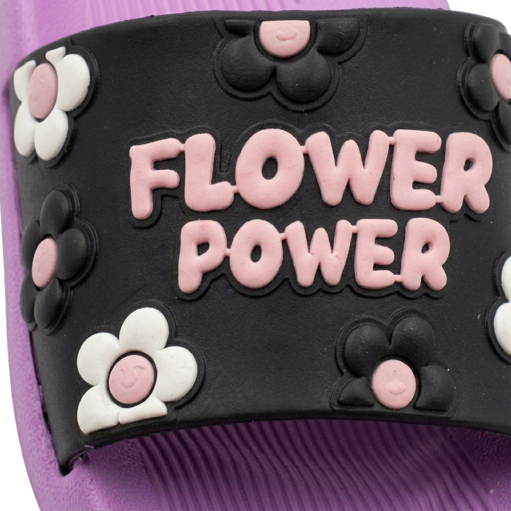 Girls Flower Power Slide Sandals