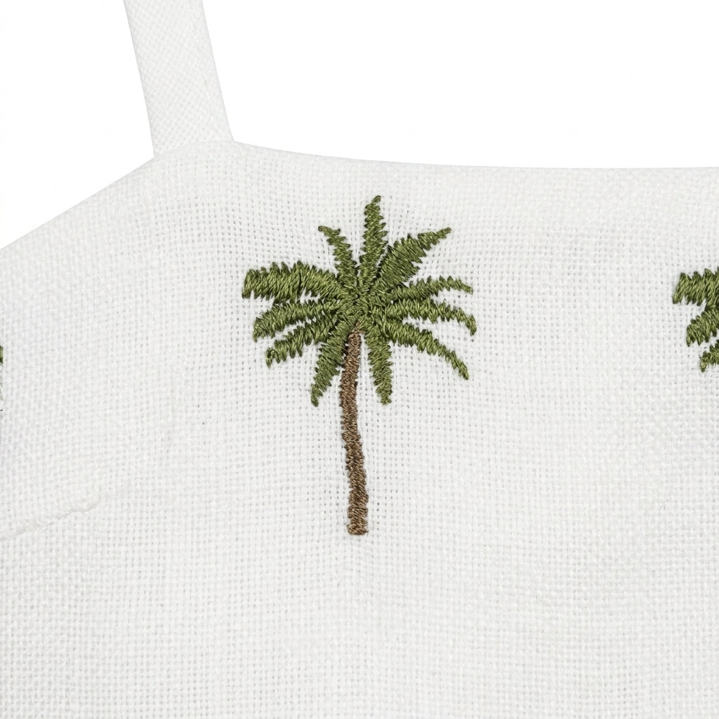 Girls Palm Tree Print Crop Camisole Top
