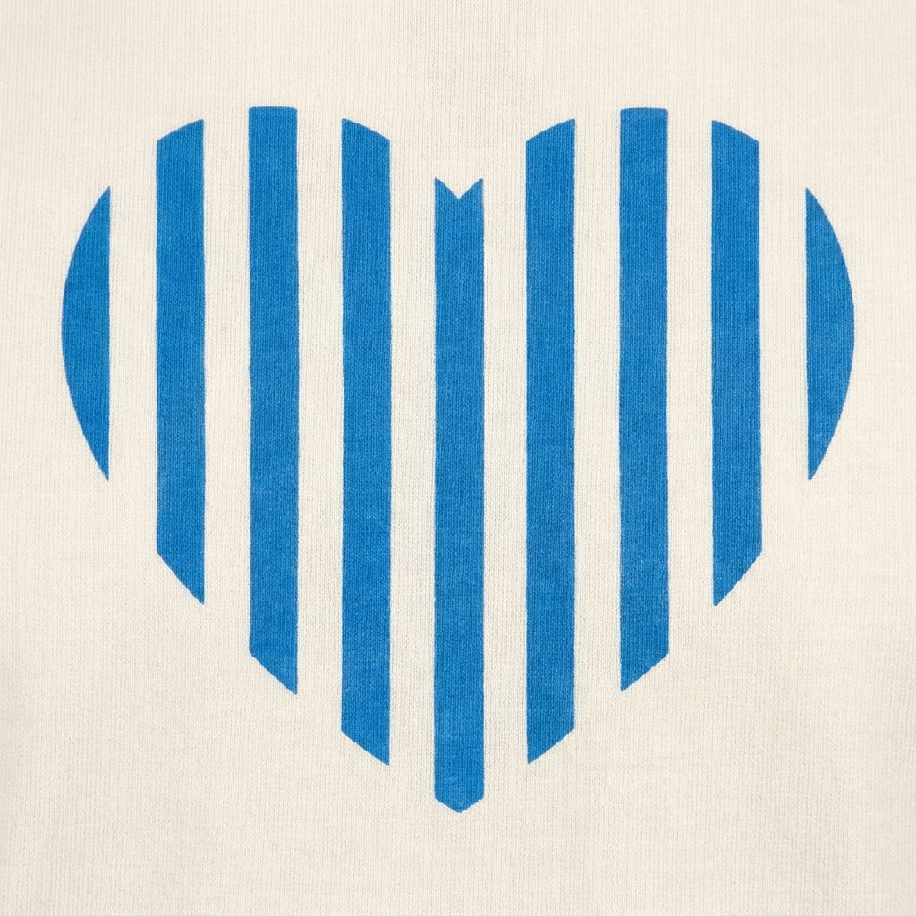 Casual Heart Print Contrast Trim Short Sleeve T Shirt