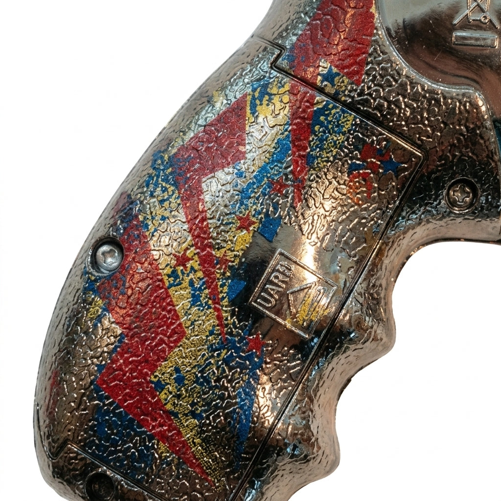 Realistic Toy Revolver Gun With Metallic Finish And Tip
