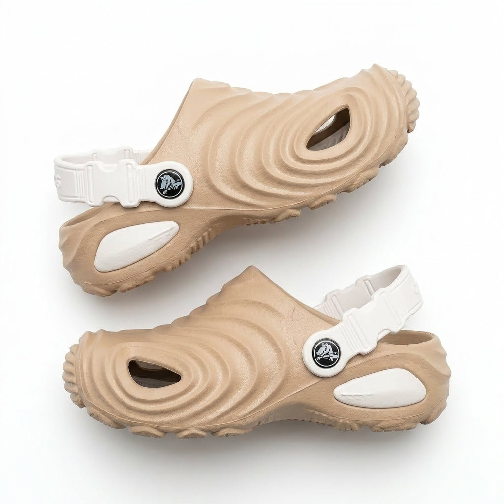 Unisex Wave Texture Clog Slipper With Back Strap