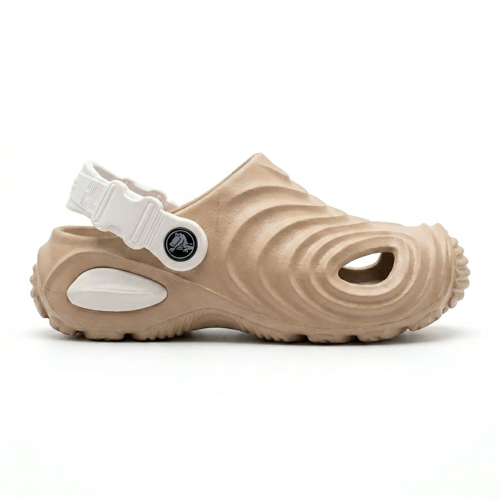 Unisex Wave Texture Clog Slipper With Back Strap