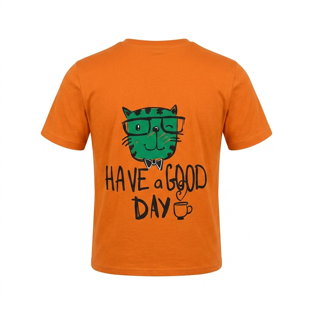 Kids Cat Graphic Cotton T Shirt