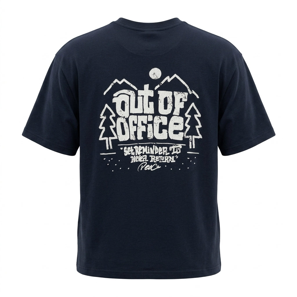 Short Sleeve T Shirt With Out Of Office Chest Print
