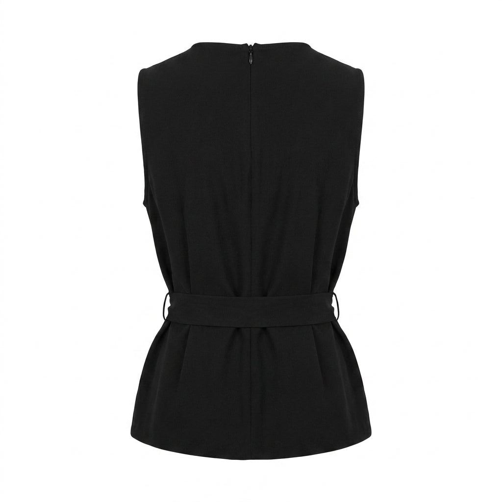 Casual Wear Women Sleeveless Tie Waist Top