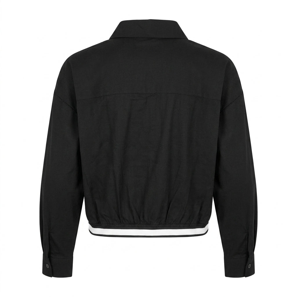 Women Cropped Button Front Shirt