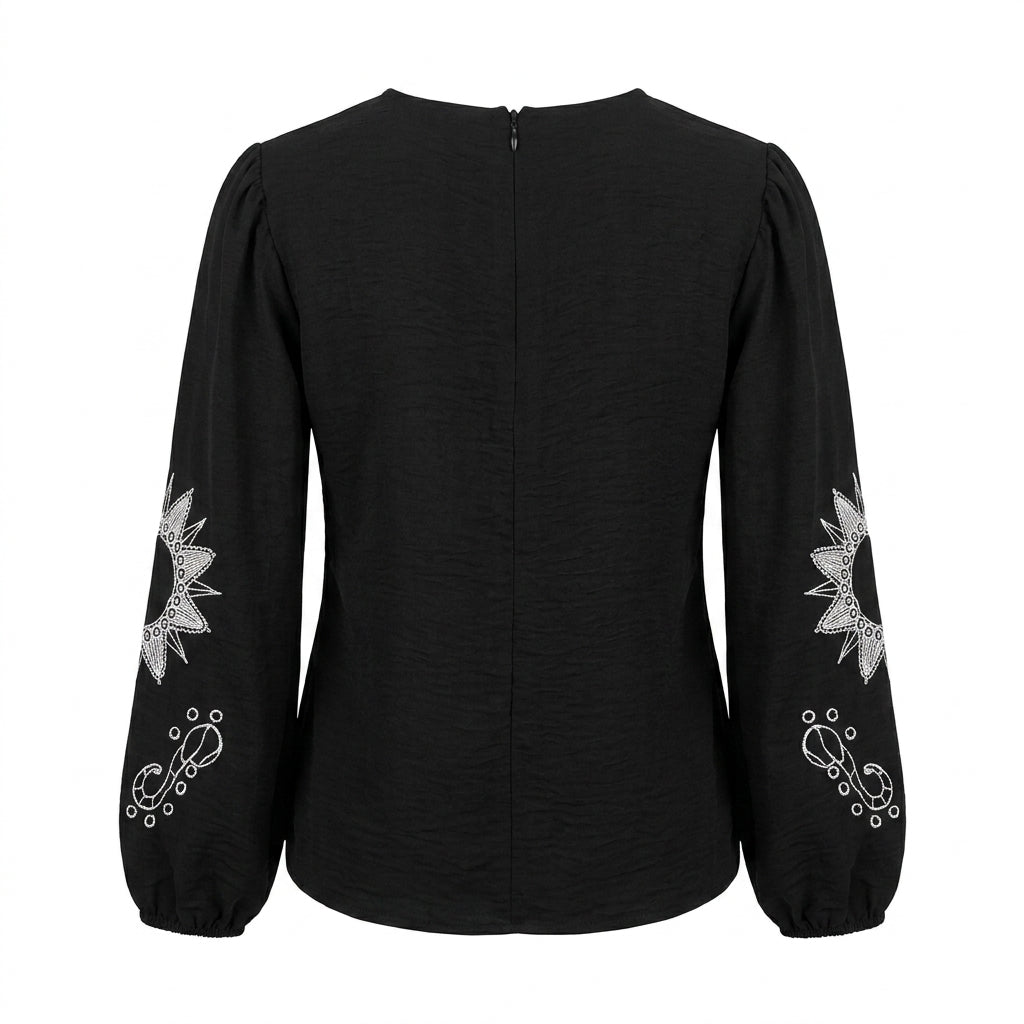 Women Embroidered Sleeve Blouse