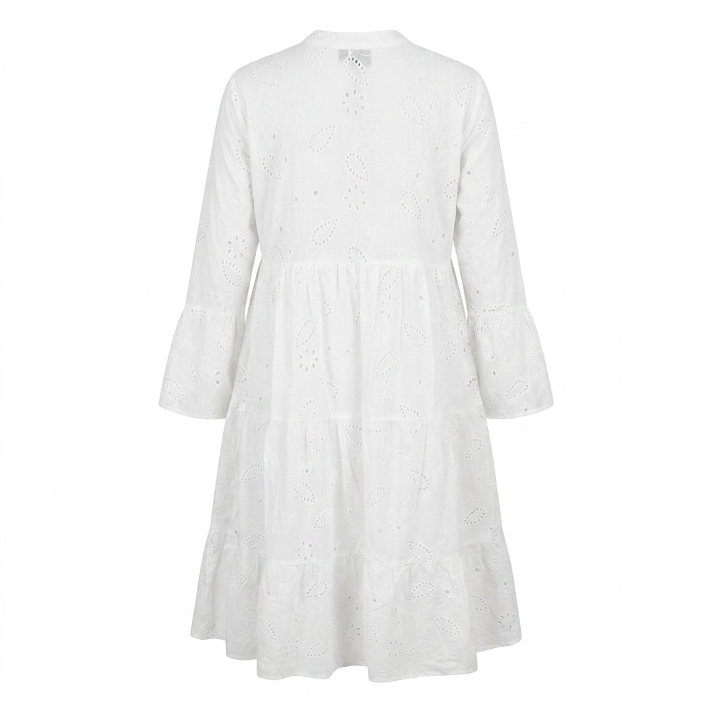 Women Embroidered Tiered Midi Dress
