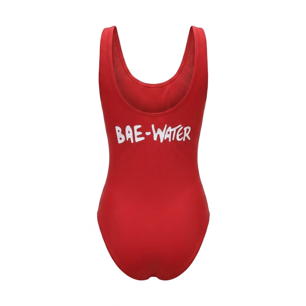 Girls One Piece Swimsuit With Bae Water Print