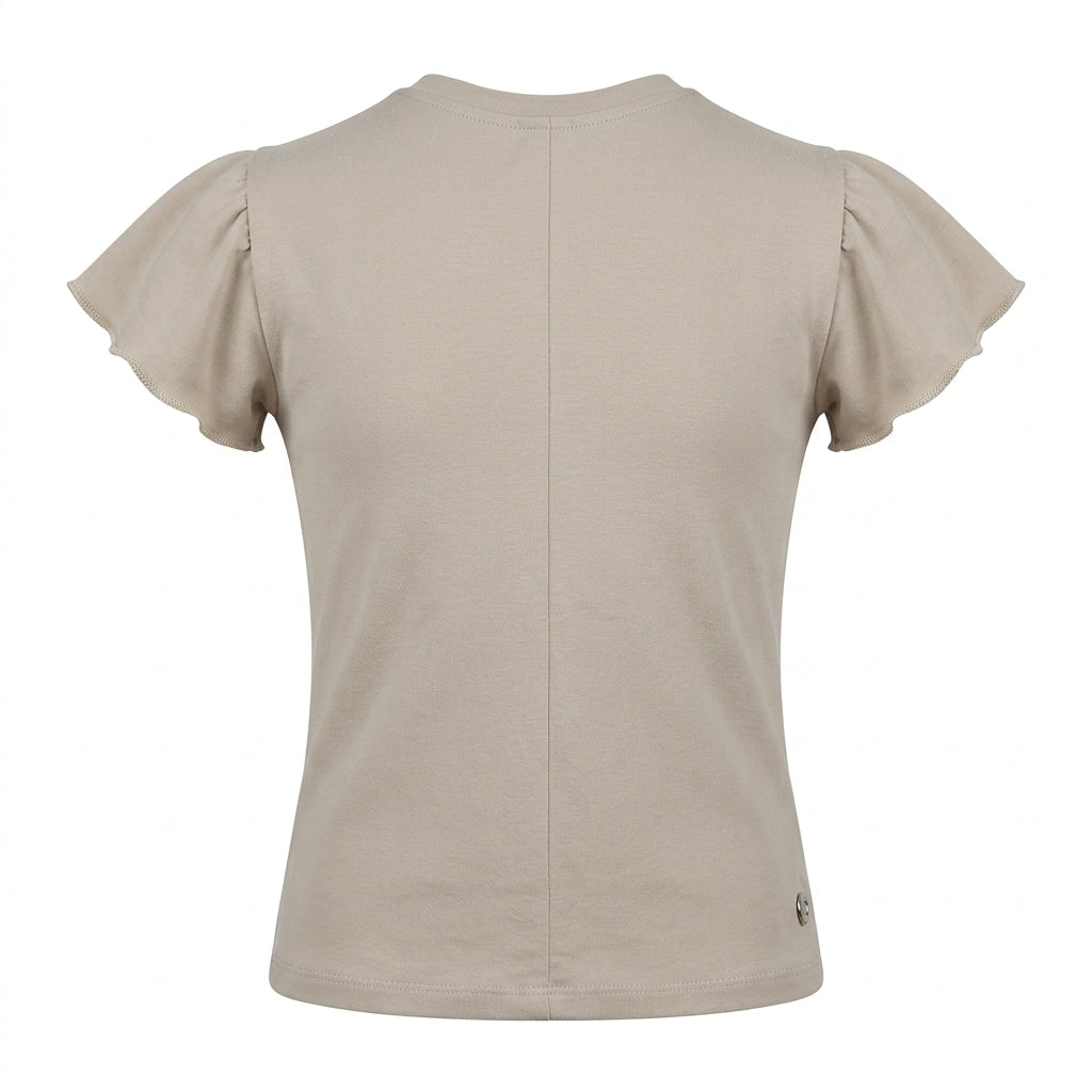Girls Short Sleeve Graphic T Shirt With 3D Floral Appliqués