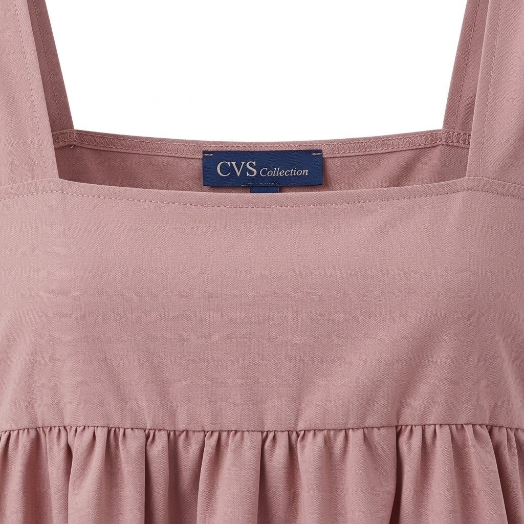 Casual Sleeveless Peplum Top With Ruffle Strap