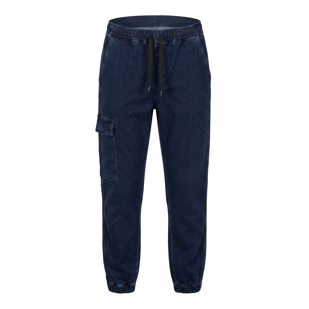 Men Denim Cargo Jogger Pants