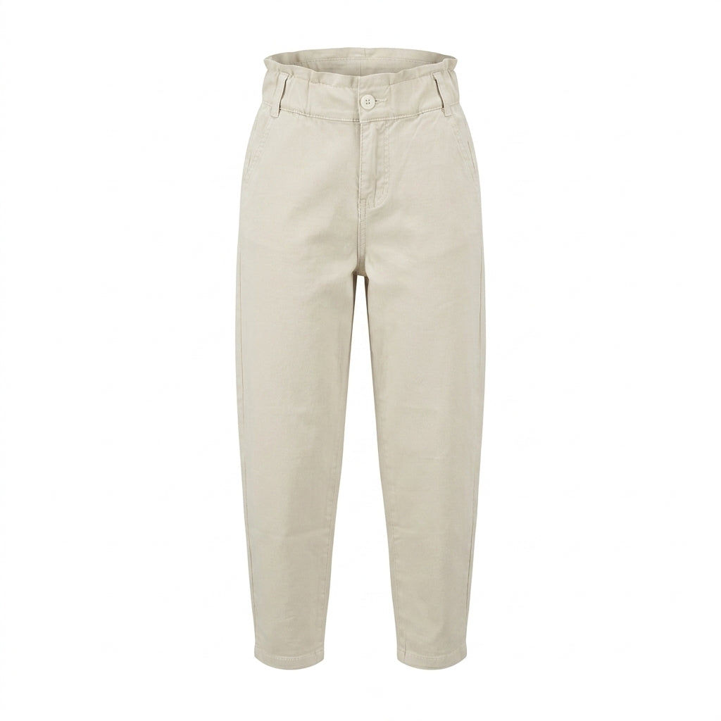 Girls High Waist Casual Woven Pants