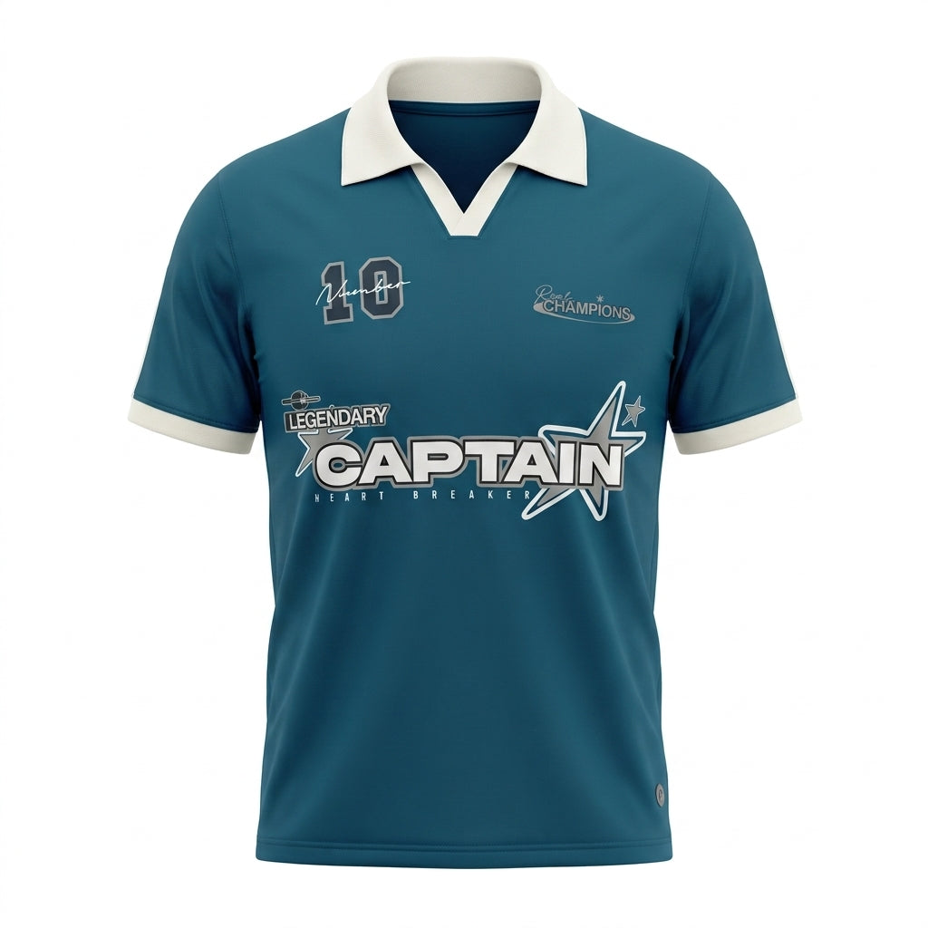 Boys Graphic Polo T Shirt Captain Print