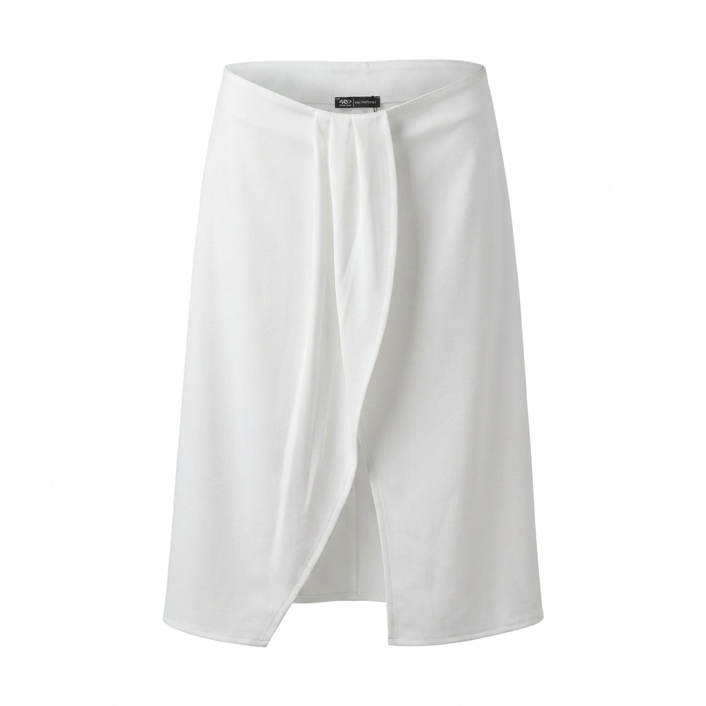 Women Front Drape Midi Skirt
