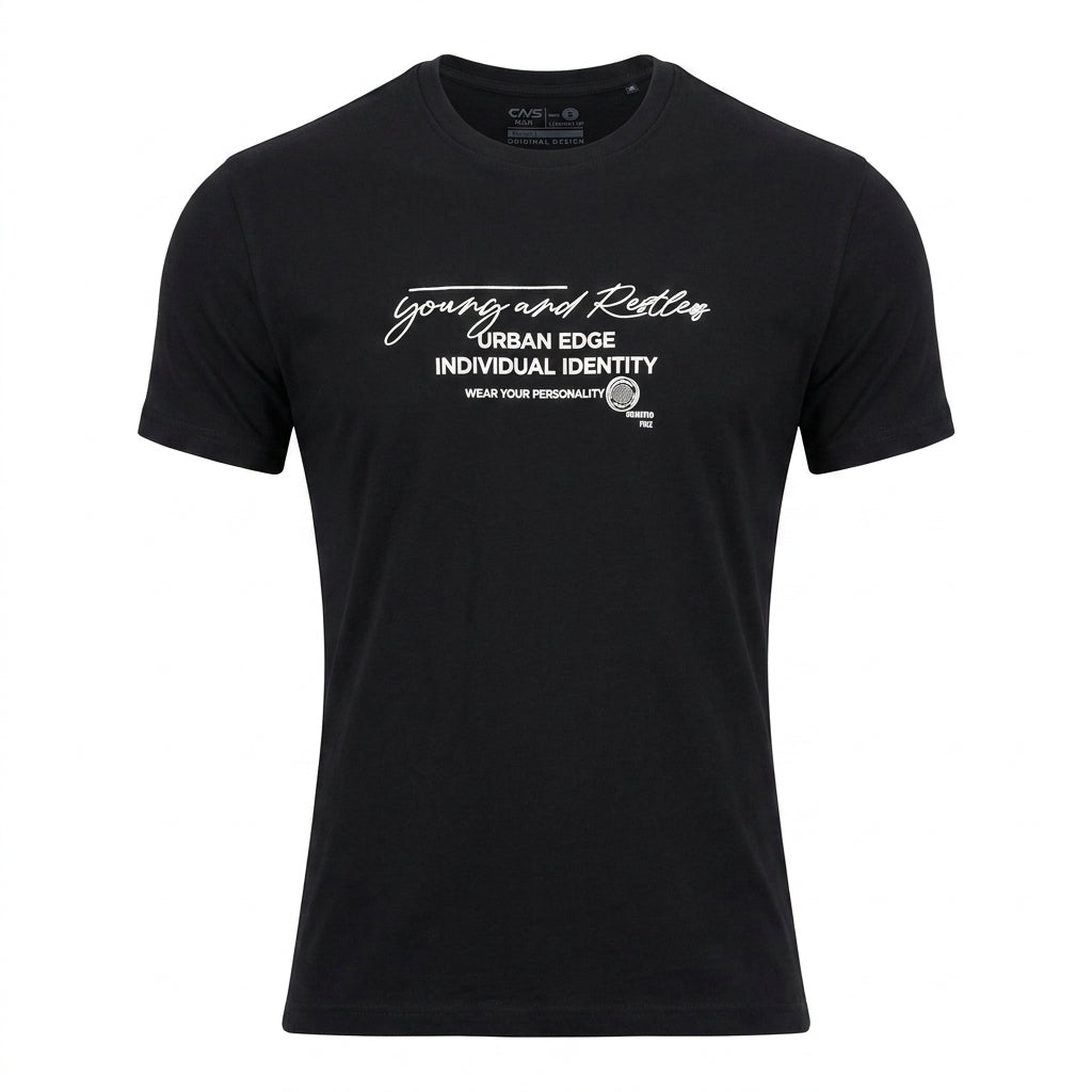 Men Graphic Print Crew Neck T Shirt Urban Edge Casual Tee
