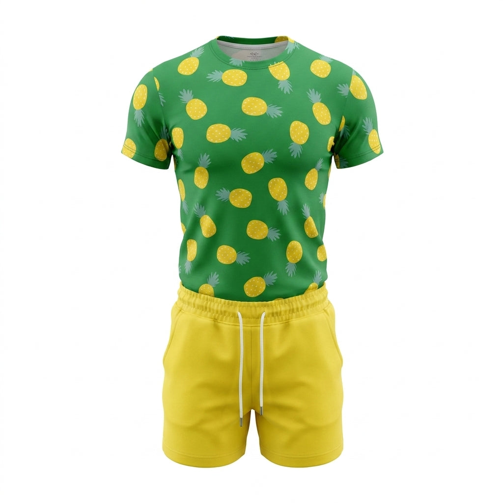 Boys Pineapple Print T Shirt And Shorts Set