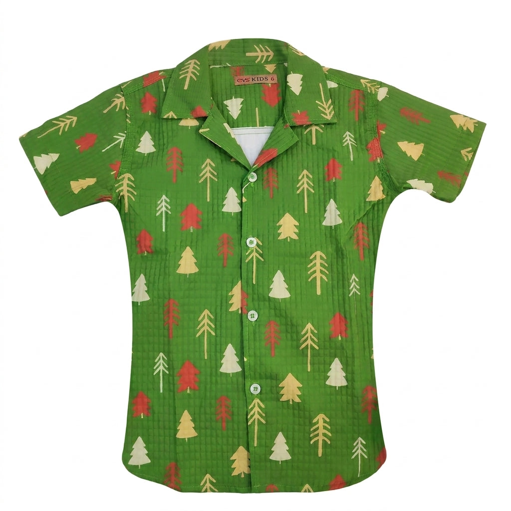 Kids Boys Geometric Print Short Sleeve Shirt