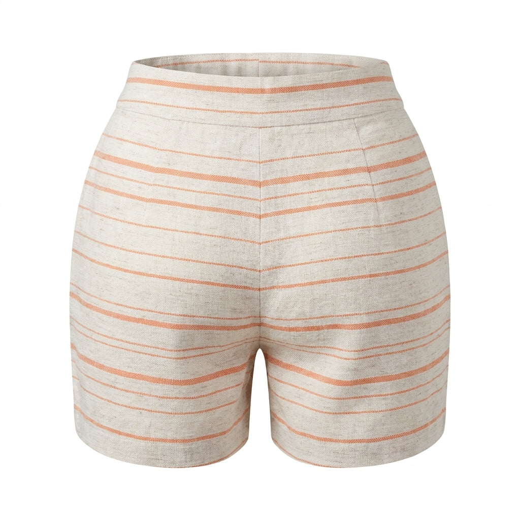 Boys Striped Short Sleeve Shirt And Shorts Set